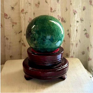 High Quality XL Rich Dark Green Strawberry Crystal sphere