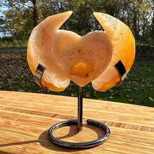 Druzy Agate Heart with Wings
