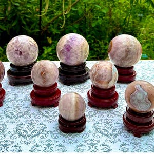 Chevron Amethyst Crazy Lace Agate Crystal Spheres