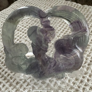 Fluoride Nine Tail Fox and Heart Crystal