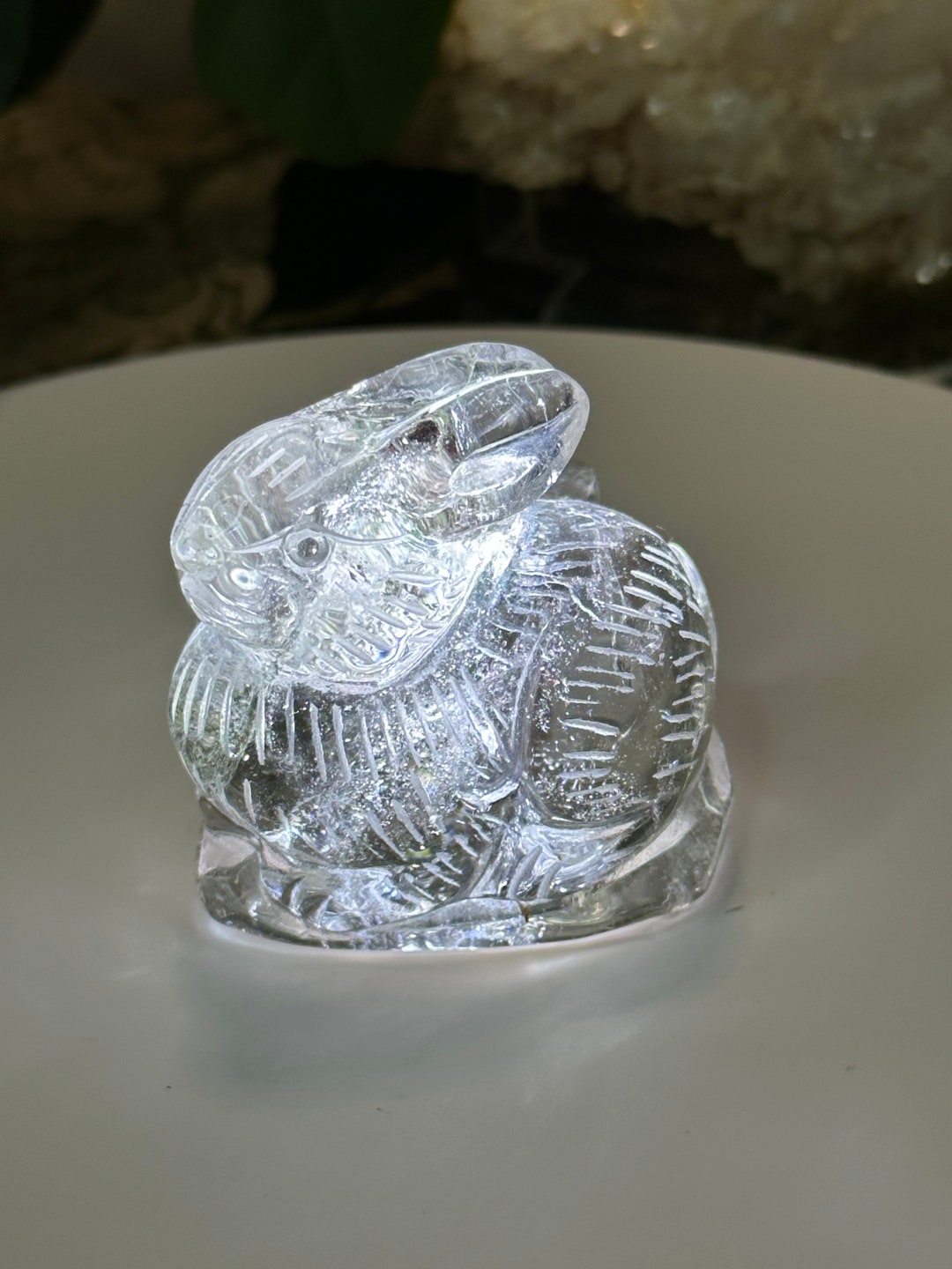 Large Clear Quartz Crystal Rabbit With Garden - Etsy