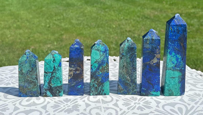High Quality Azurite Chrysocolla and Malachite Towers - Etsy