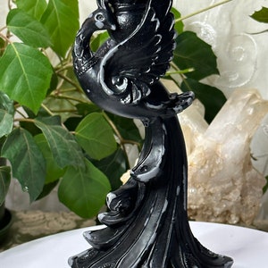 Gorgeous Black & Gray  Peacock Holder/Stand