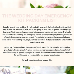 The Wedding Day Emergency Kit List - Wedding Day Emergency Kit ...