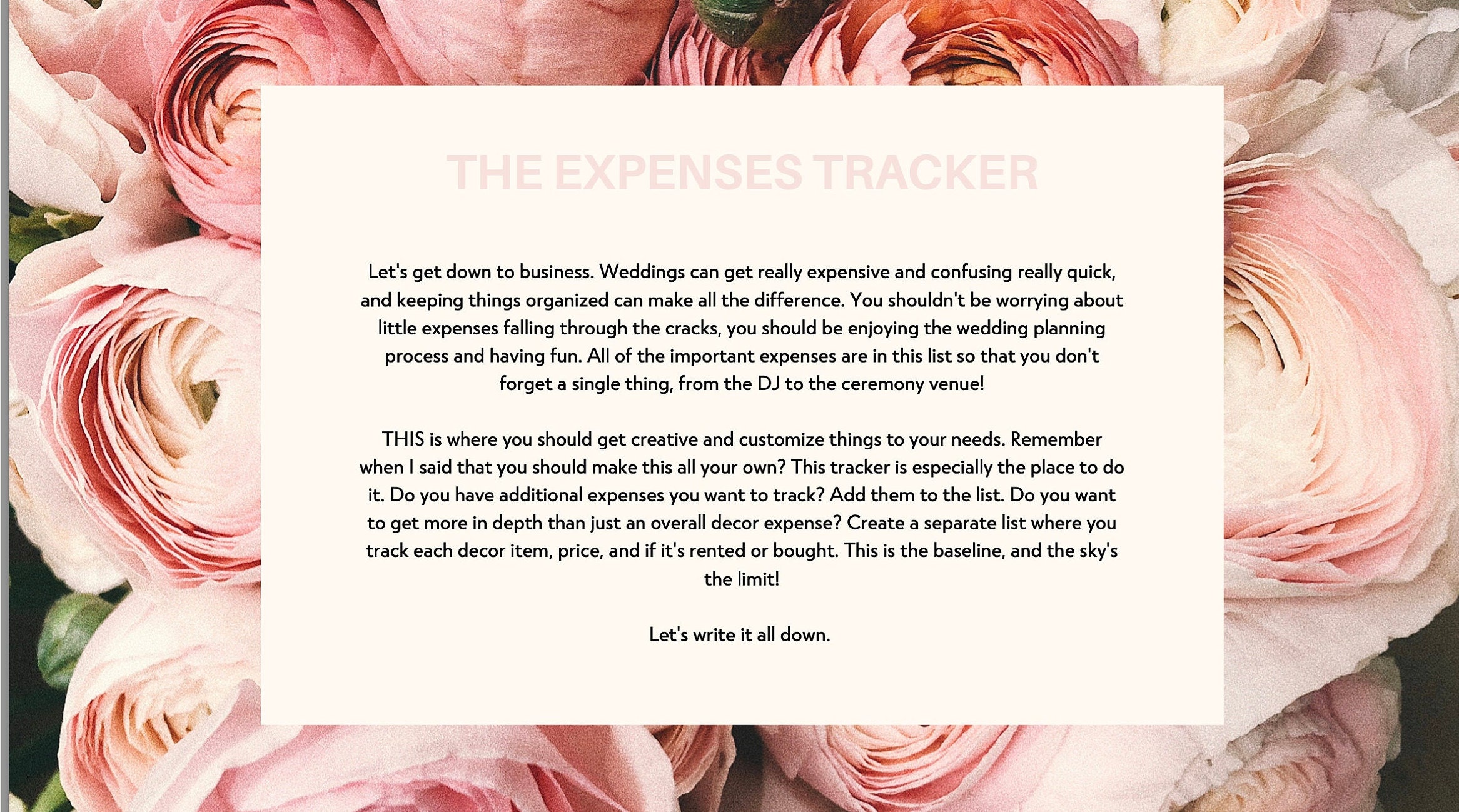 The Wedding Expense Tracker Wedding Expense Checklist Wedding The wedding expense tracker wedding expense checklist wedding