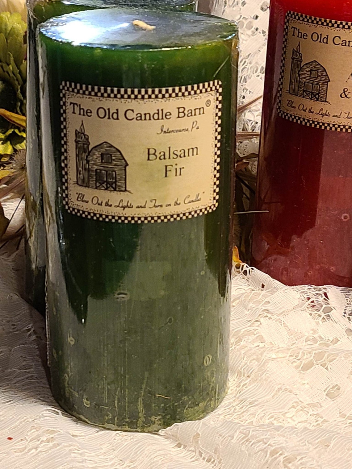 Candle Pillar the Old Candle Barn 3x6 Bayberry Christmas Etsy