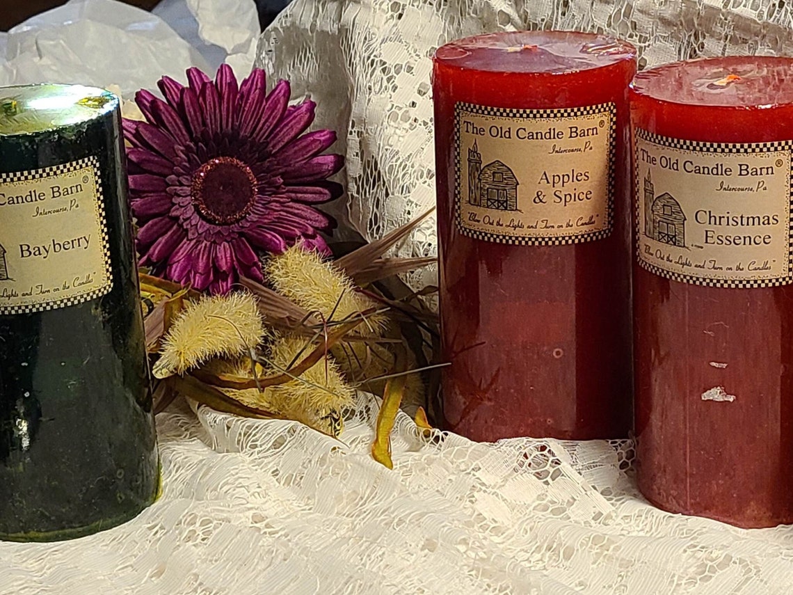Candle Pillar the Old Candle Barn 3x6 Bayberry Christmas Etsy
