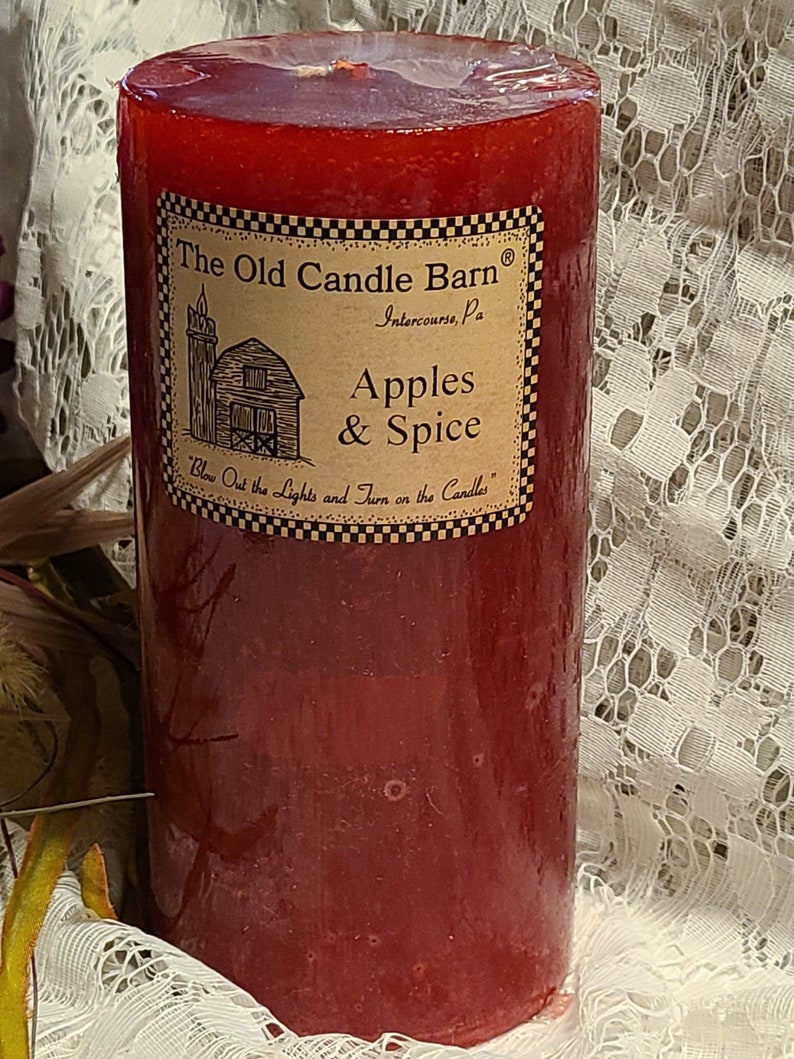 Candle Pillar the Old Candle Barn 3x6 Bayberry, Christmas Essence and