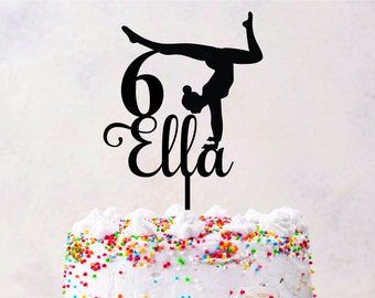 Gymnastics Sport Acrylic Personalised Cake Topper Birthday Kids Children Adults Cake Decoration Name