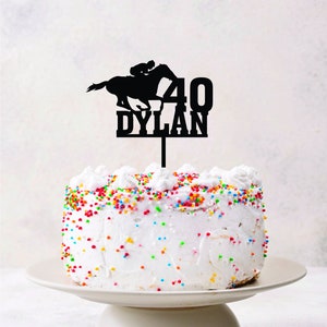Horse Racing Sport Acrylic Personalised Cake Topper Birthday Kids Children Adults Cake Decoration Name