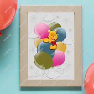 Poster Winnie Palloncini / Grafica vettoriale / Decorazione cameretta / Arte murale / cm. 50 x 70 / Download digitale / PDF File