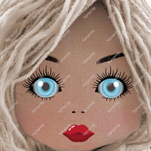 Doll Eyes 002 / Printable Doll Eyes / Transfer Print / Digital File / 3 Colors / 3 Sizes