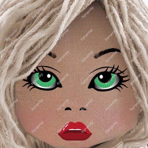 Doll Eyes 002 / Printable Doll Eyes / Transfer Print / Digital File / 3 Colors / 3 Sizes