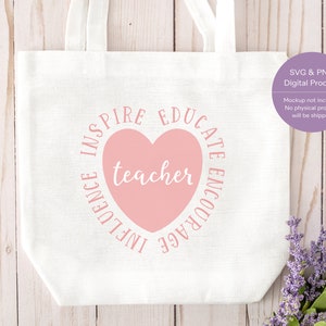 Download Teacher Svg Teacher Tote Bag Svg Teacher Heart Svg It Takes A Etsy