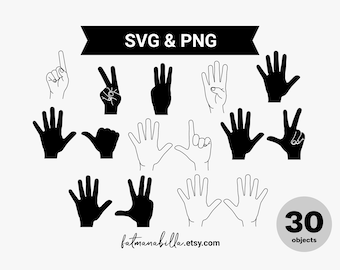 Finger count svg Hand sign number 1 2 3 4 5 6 7 8 9 10 One two three four five six seven eight nine ten Children kids counting hands svg png