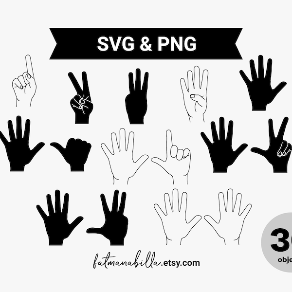 Finger count svg Hand sign number 1 2 3 4 5 6 7 8 9 10 One two three four five six seven eight nine ten Children kids counting hands svg png