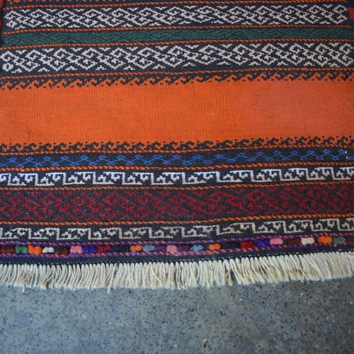 BEST PRICE... Size: 4'3 x 1'10 feet, Beautiful Handmade Vintage Afghan Nomadic Herati Kilim shops - Afghan Nomadic Sofreh Kilim/ Unique Kilim Rug