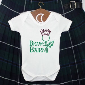 Thistle Baby Grow, Brave Bairn, Scottish Baby Gift, Gift From Scotland, Scottish Pride