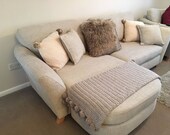 Super Chunky Pom Pom Sofa Bed Runner Blanket Throw