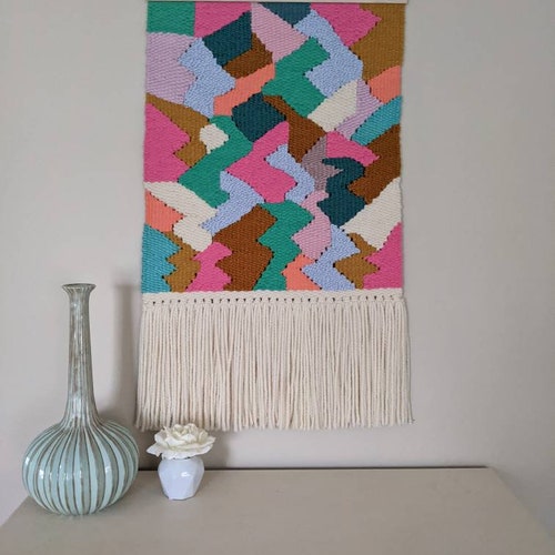Woven Weaving shops Wall Hanging//Loom Weaving//Boho Wall Art//Yarn Wall Art