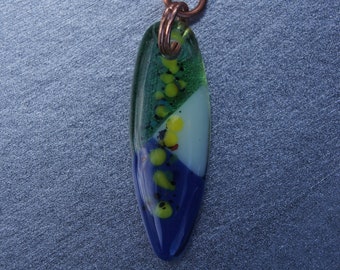 Fused Glass Surfboard Key ring