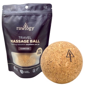Travel Cork Massage Ball | Rawlogy® Massage Roller | Lightweight Alternative to Lacrosse Ball for Muscle Tension | 1 BALL