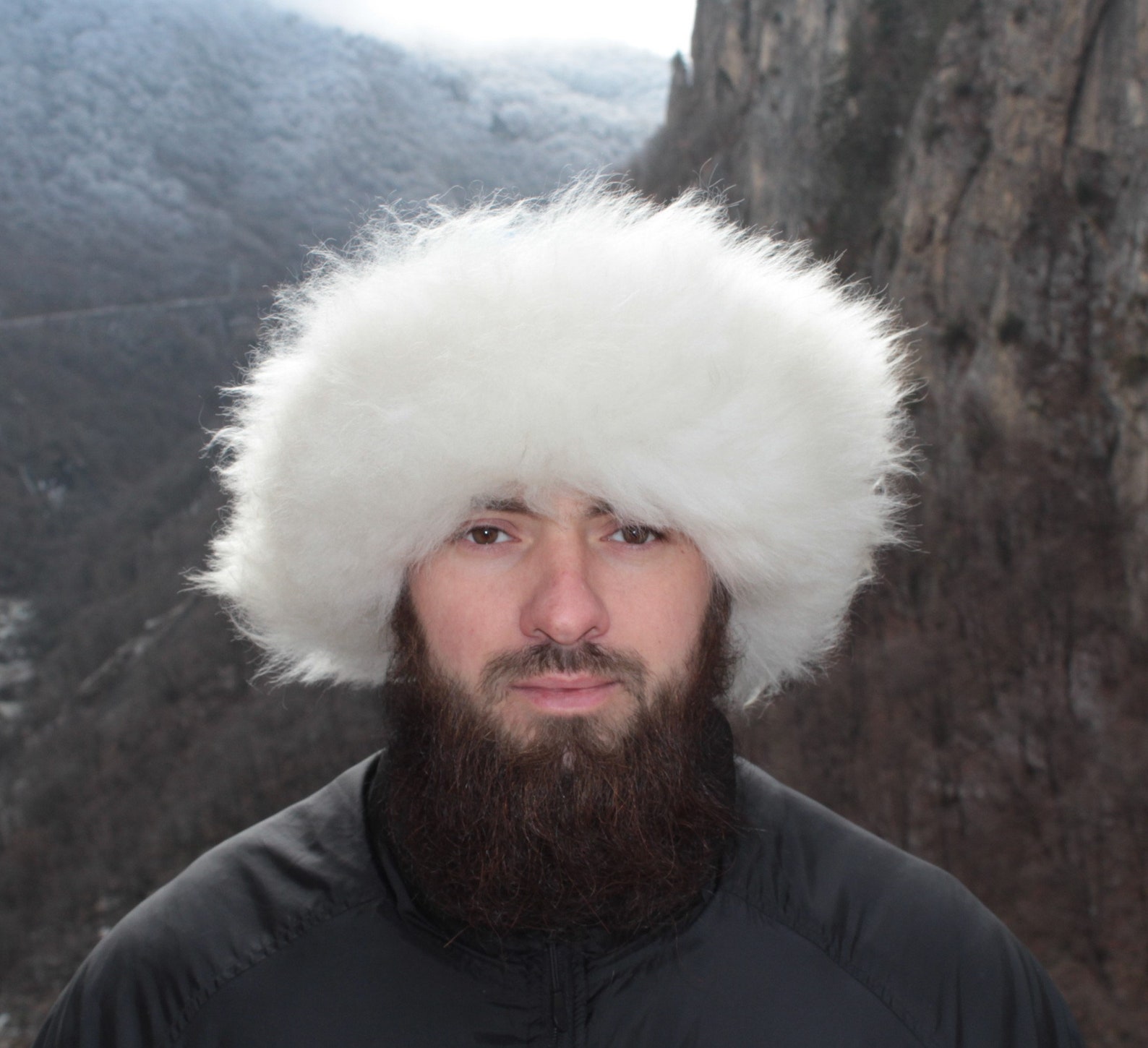 Mongolian warm hat made from natural materials sheepskin Etsy