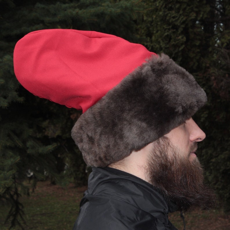 the time of Ivan the Terrible archer hat sheepskin satin Hat in the Slavic style