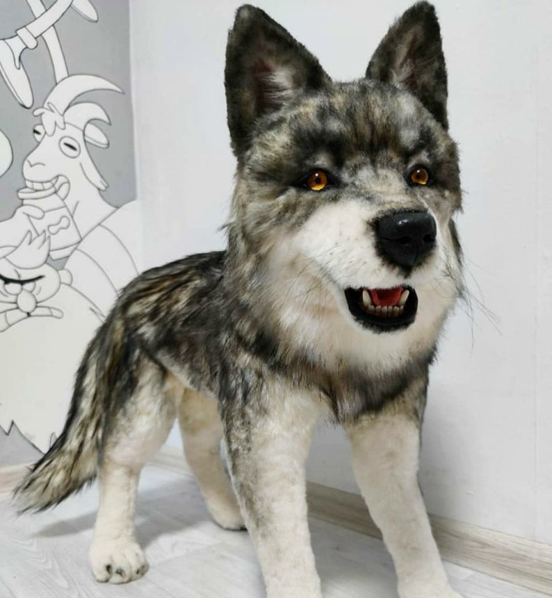 Loup jouet réaliste animal en peluche réaliste pleine Etsy