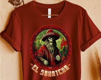 El Squatcho Shirt, Bigfoot, Sasquatch, Cryptozoology, Nerdy Gifts, Geek Gift, Camping Shirt, Mustache, Desert, Big Foot Shirt