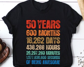 Camiseta vintage de 1976 para o 50º aniversário - Presente para homens e mulheres - Camiseta para festa de 50 anos - Camiseta de aniversário de 50 anos
