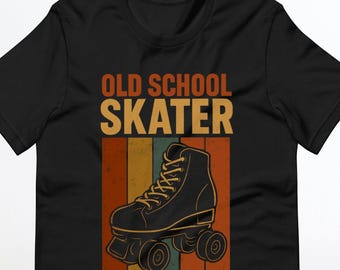 Old School Skater Roller Derby T-Shirt, Retro Rollschuh-T-Shirt, Vintage Rollschuh-Grafik-T-Shirt, 80er Jahre Stil