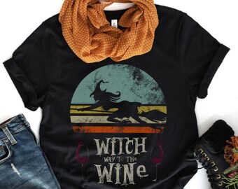 Witch Way To The Wine T-shirt, Halloween Horror Nights Shirt, Hoodie, Sweatshirt-Halloween Horror Nights Shirt, Halloween Shirt