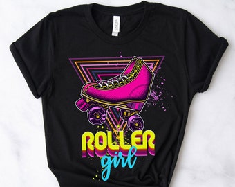 Retro Roller Girl T-Shirt | Roller Skating Shirt | Roller Skate Party 70's Tee | 80's Disco Hoodie | Retro Vintage Roller Derby Shirt Gift