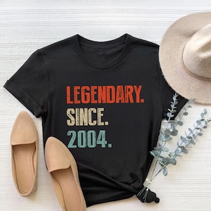 21st Birthday shirt For Men Women, Legendary Since 2004 Shirt/Hoodie/Sweatshirt Vintage T Shirt, Born In 2004 Shirt, 21st Birthday Gift 2004