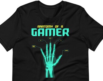 Anatomy Of A Gamer T-Shirt, Funny Gamer Hand T-Shirt, Sarcastic Anatomy Tee, Funny Tops, Gamer T-Shirt, Unisex Gamer Tee, Bones Hand T-Shirt