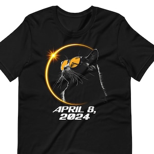 Funny Solar Eclipse Cat, 2024 Total Solar Eclipse Shirt, Solar System Shirt, Total Solar Eclipse Shirt, April 8 2024 Souvenir, Totality