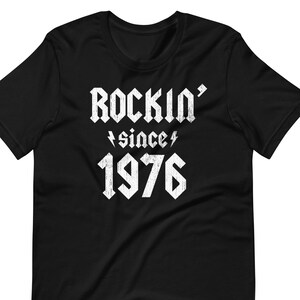 Rockin Since 1976, 50th Birthday Hard Rock Shirt, Vintage 1976 Birthday Shirt, 50th Birthday Shirts, 50th Birthday Gifts for Men and Women image 2
