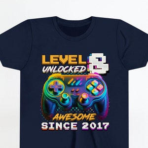 Level 8 Unlocked Geburtstag für Girl Boy Shirt, Gamer Geburtstagsshirt, 8. Geburtstag Shirt, Geburtstagsshirt für 8 Jahre altes Level 8