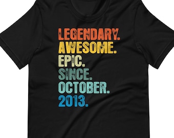 Legendary Awesome Epic Since October 2013 Shirt, Sweatshirt, Hoodie 13th Birthday Gift For Women & Men -Vintage 2013 - 13th Birthday Shirt