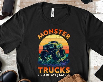 Monster Truck Are My Jam, Monster Truck Shirt, Vintage Retro, Monster Jam Shirt, Vintage Monster, Monster Tees, Monster Truck Fans