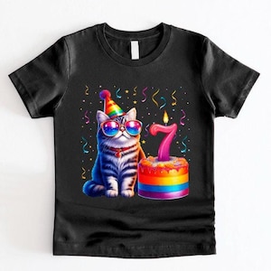 Katzen-Geburtstags-Shirt, Geburtstagskind-Shirt, Katzen-Geburtstags-Party, Katzen-Party, Katzenmutter, Katzenliebhaber, Katzen-Shirt, Kinderkatzenhemden, Kätzchen-Hemd Kitty
