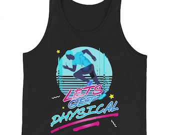 Lets Get Physical 80s Workout T-Shirt, Gym Shirt for Men, Totally rad, 80s workout Tank, 80s workout Shirts, funny workout shirt, 80s