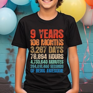 9th Birthday Shirts, Hoodie Boy Girl, 9th Birthday Shirts, Nine Year Old Birthday Boy Girl Shirts, 9 Year old Birthday 9th Birthday Shirt