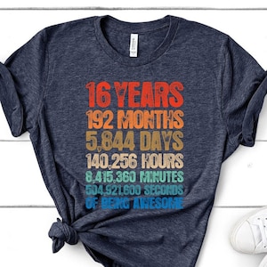 16th Birthday Shirt / Hoodie/ Sweatshirt Birthday Countdown / Of Being Awesome / Sixteen Birthday / 16 Years Old / Girls and Boys T-Shirt image 1