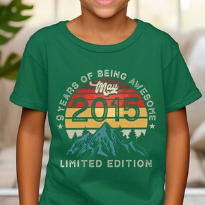 Vintage May 2015 Shirt, Est 2015, 9th Birthday, 9th Birthday Gift, 9th Birthday Party, 9th Birthday Shirt, 2015 T-Shirt