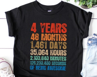 4th Birthday Shirt Boy 4 Year Old | Boys 4th Birthday Shirt | 4th Birthday Gifts | Kids Gift Ideas Age Four Year Old Birthday Shirt