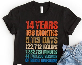 14th Birthday Shirt | Hoodie | Sweatshirt / Birthday Countdown / Of Being Awesome / Fourteen birthday / 14 Years Old / Girls and Boys