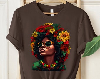 African American, Melanin Black Queen, Afro Hair Words Shirt, African Pride, Black History Outfit, Black women Black Girl Shirt, Melanin Mom