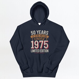 50th birthday shirt, limited edition shirt, vintage 1975 birthday, 50 years old, 50th anniversary gift, retro 1975 shirt image 7